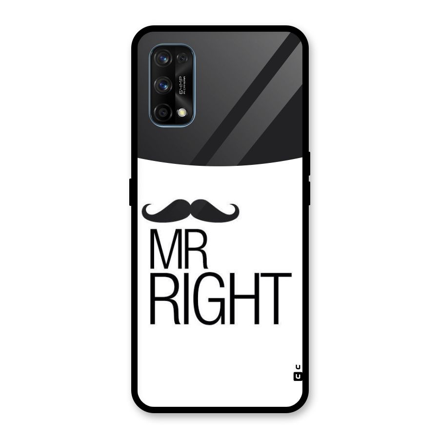 Mr. Right Moustache Glass Back Case for Realme 7 Pro