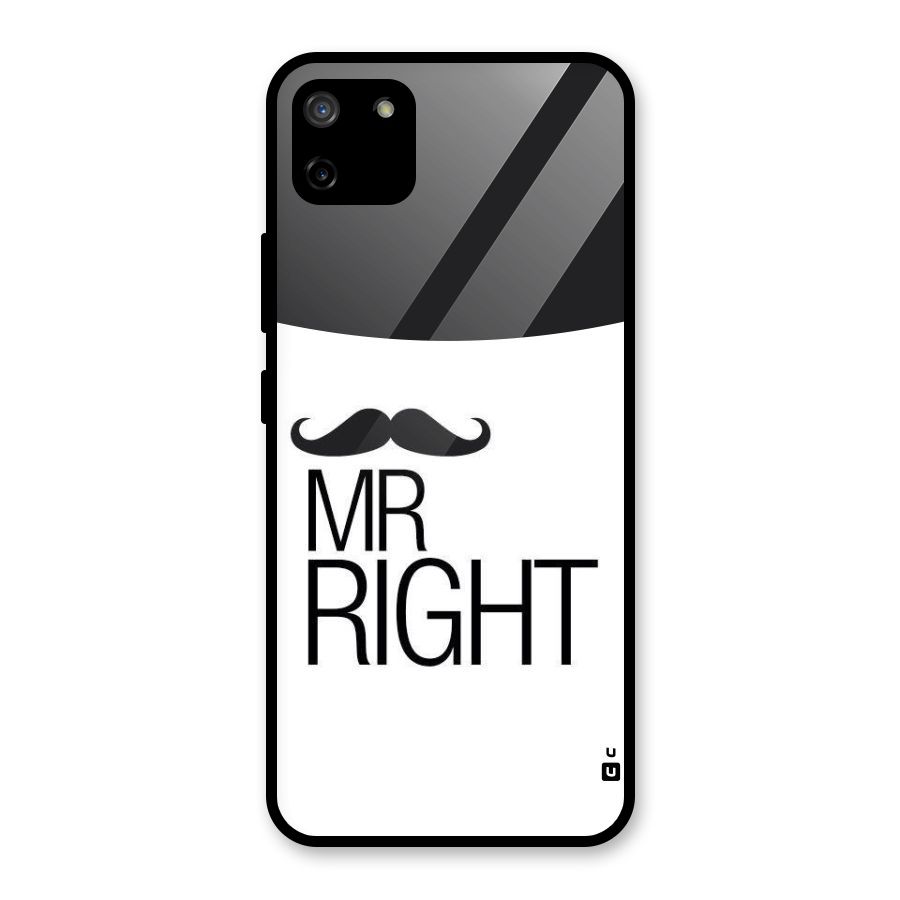 Mr. Right Moustache Glass Back Case for Realme C11