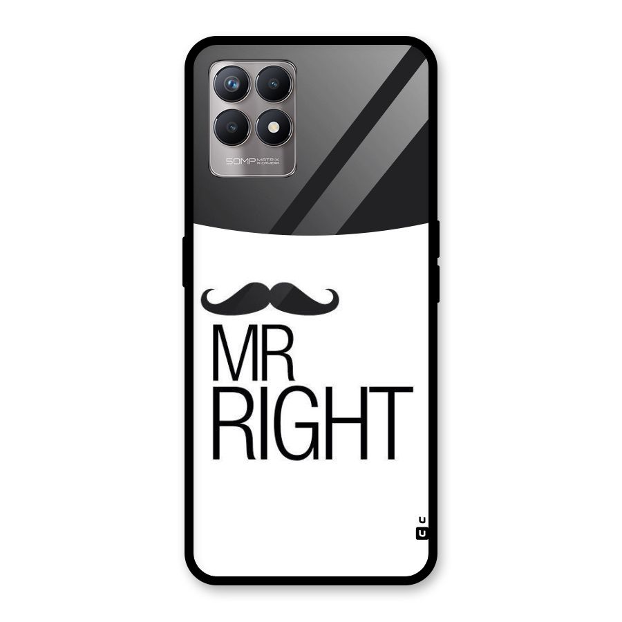 Mr. Right Moustache Glass Back Case for Realme Narzo 50