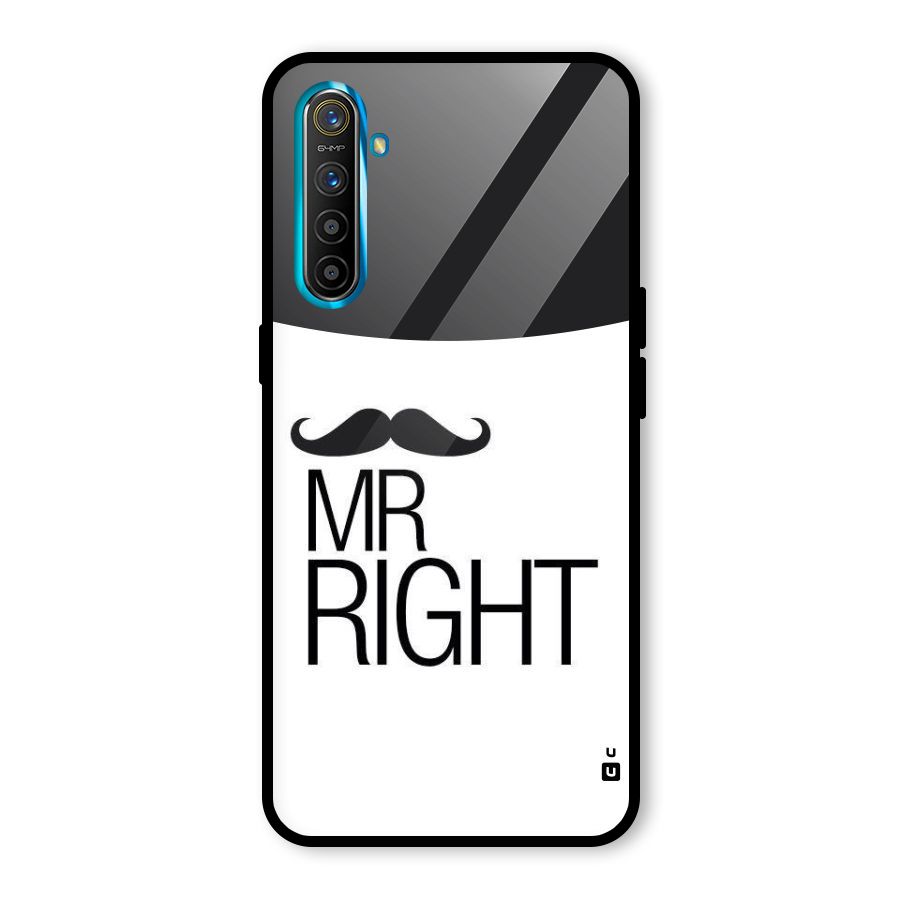 Mr. Right Moustache Glass Back Case for Realme X2