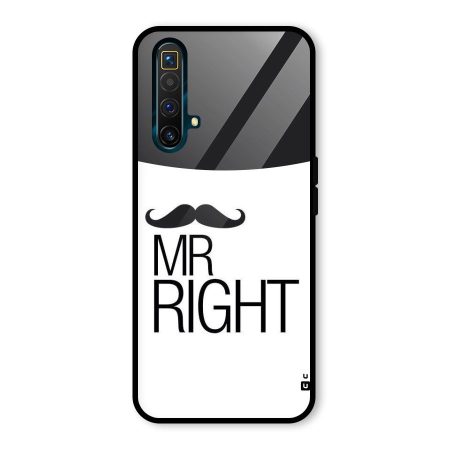 Mr. Right Moustache Glass Back Case for Realme X3 SuperZoom