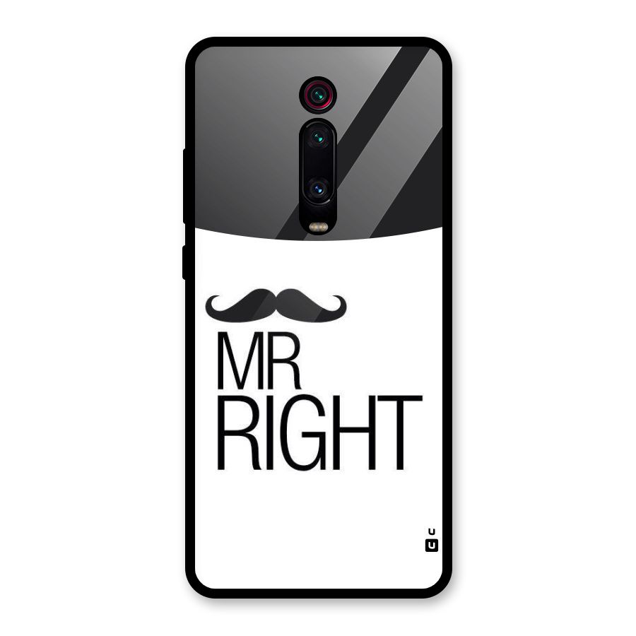 Mr. Right Moustache Glass Back Case for Redmi K20 Pro