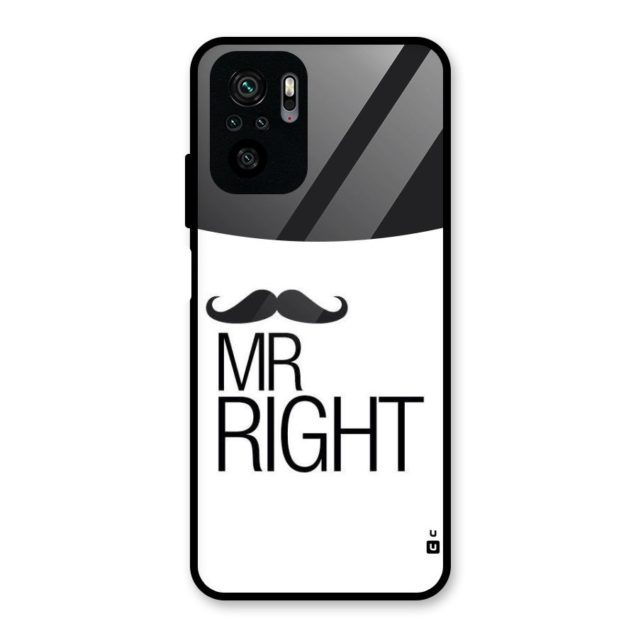 Mr. Right Moustache Glass Back Case for Redmi Note 10S