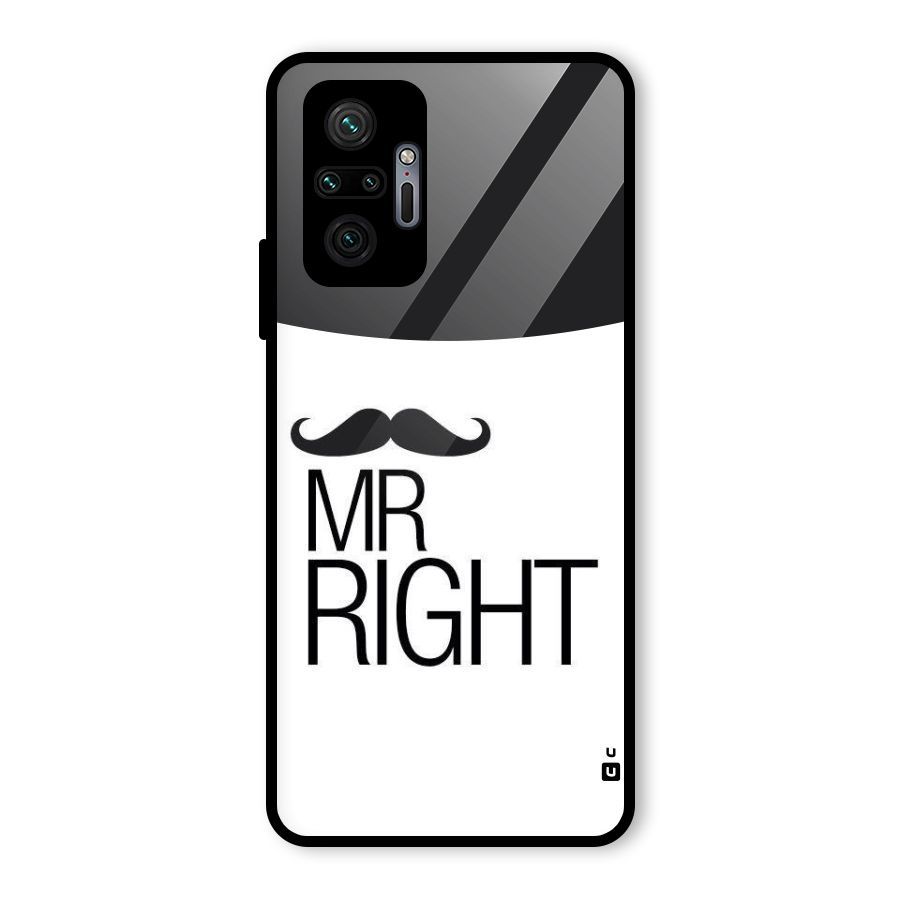 Mr. Right Moustache Glass Back Case for Redmi Note 10 Pro