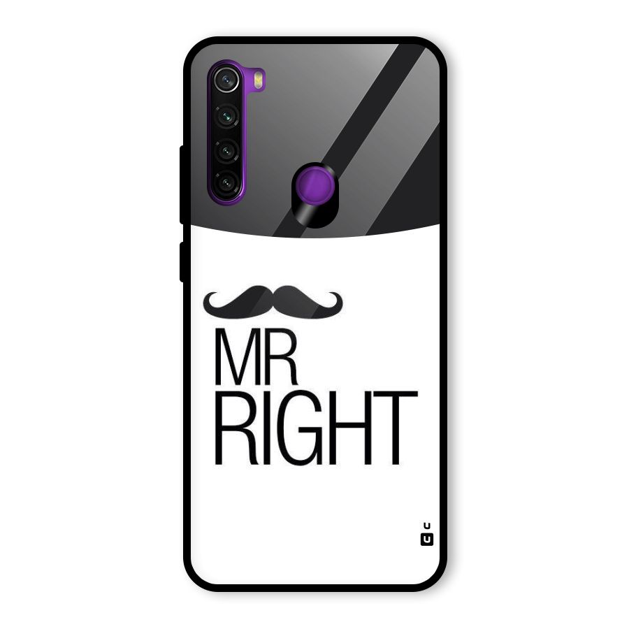 Mr. Right Moustache Glass Back Case for Redmi Note 8