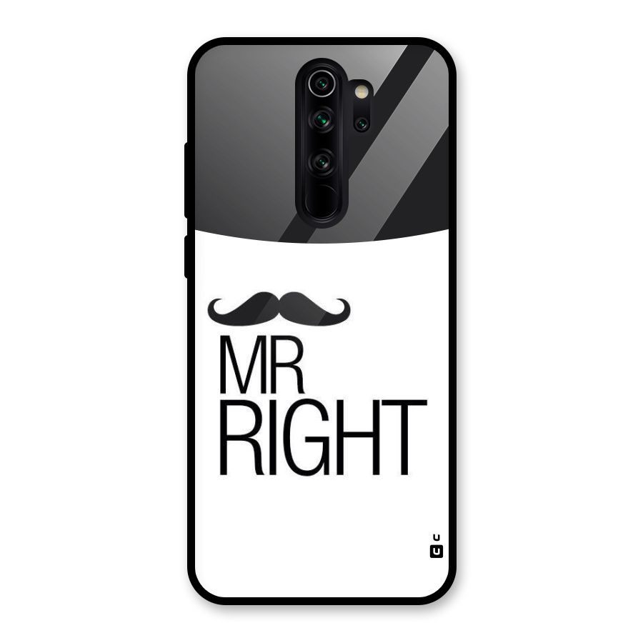 Mr. Right Moustache Glass Back Case for Redmi Note 8 Pro