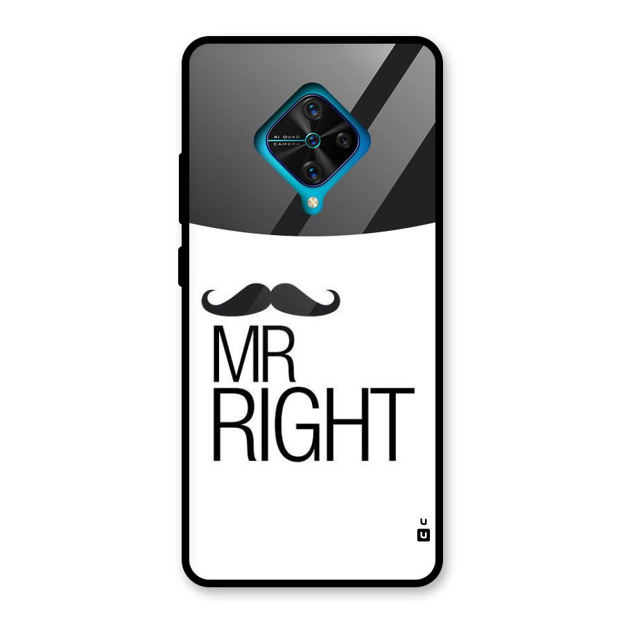 Mr. Right Moustache Glass Back Case for Vivo S1 Pro