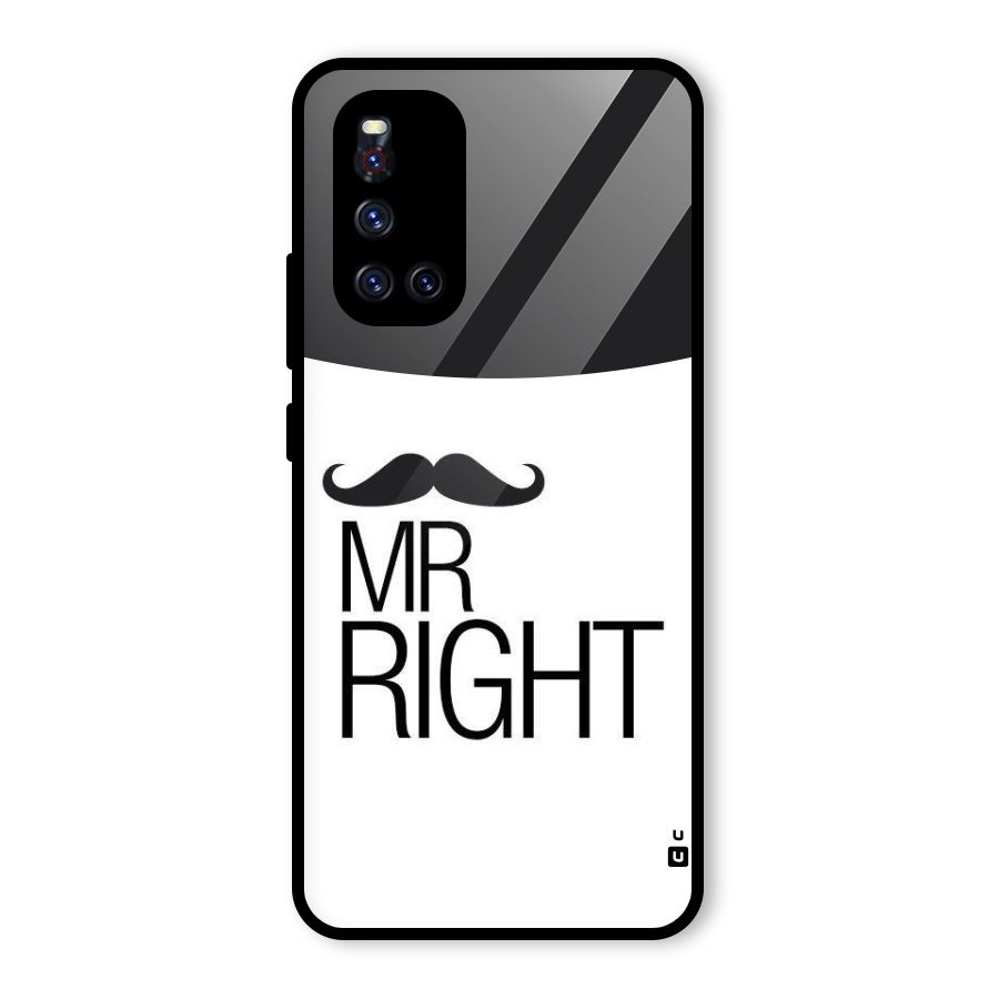 Mr. Right Moustache Glass Back Case for Vivo V19