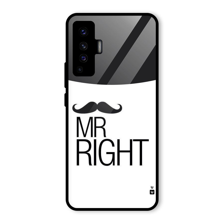 Mr. Right Moustache Glass Back Case for Vivo X50