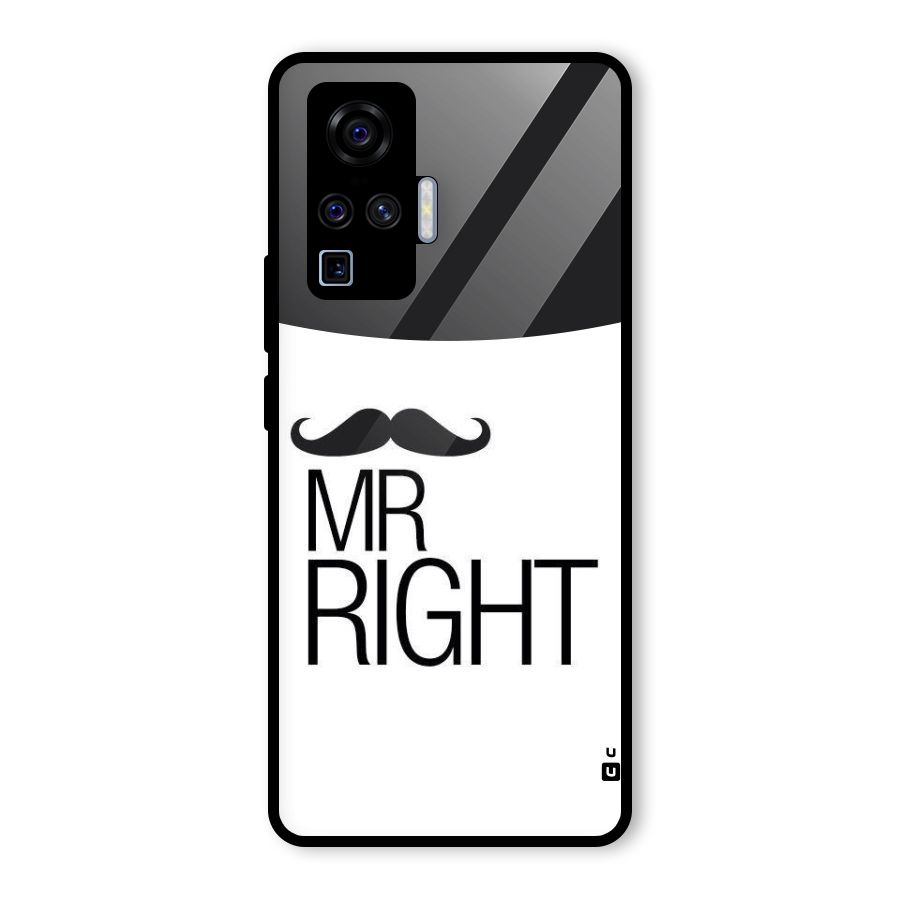 Mr. Right Moustache Glass Back Case for Vivo X50 Pro