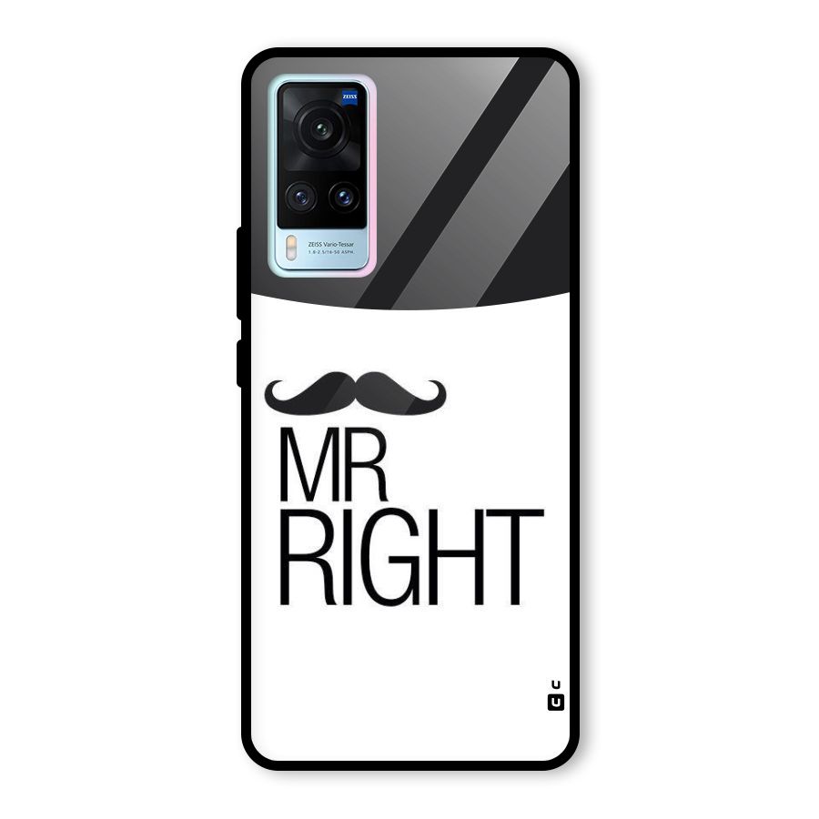 Mr. Right Moustache Glass Back Case for Vivo X60