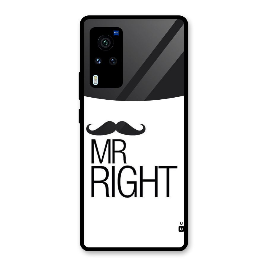 Mr. Right Moustache Glass Back Case for Vivo X60 Pro