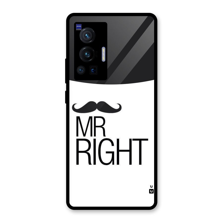 Mr. Right Moustache Glass Back Case for Vivo X70 Pro
