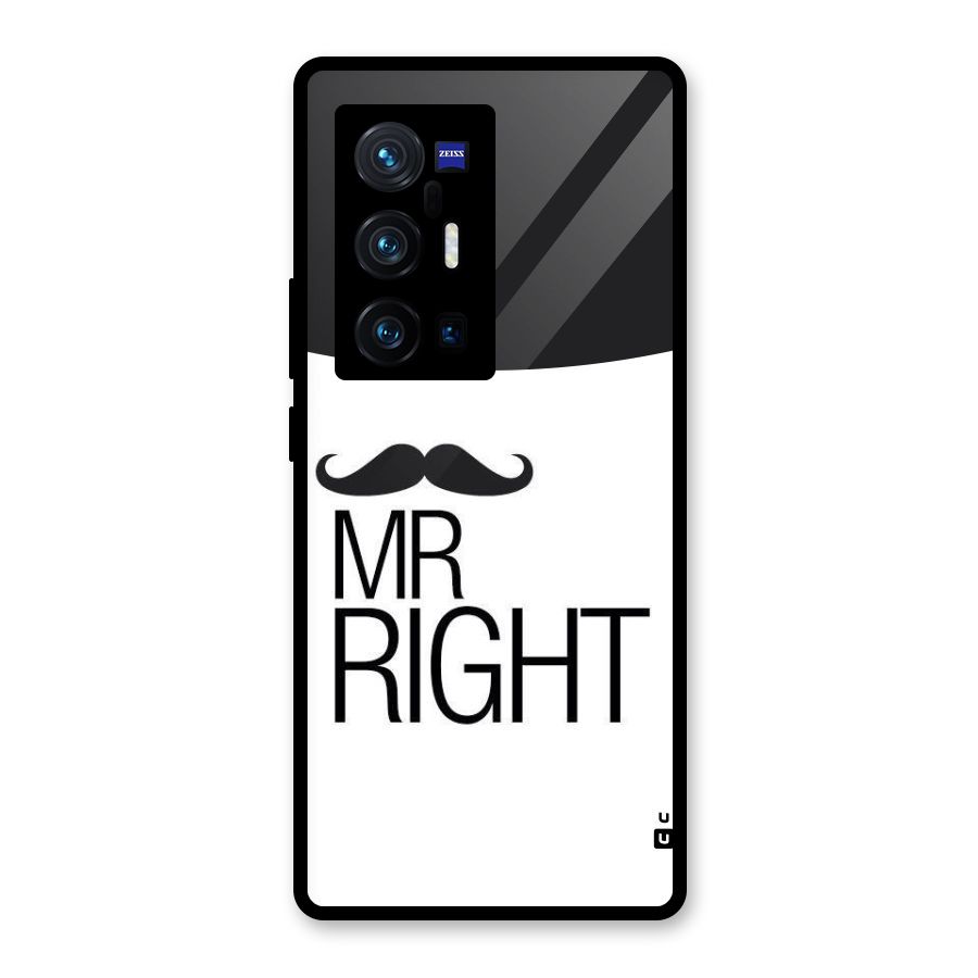 Mr. Right Moustache Glass Back Case for Vivo X70 Pro Plus