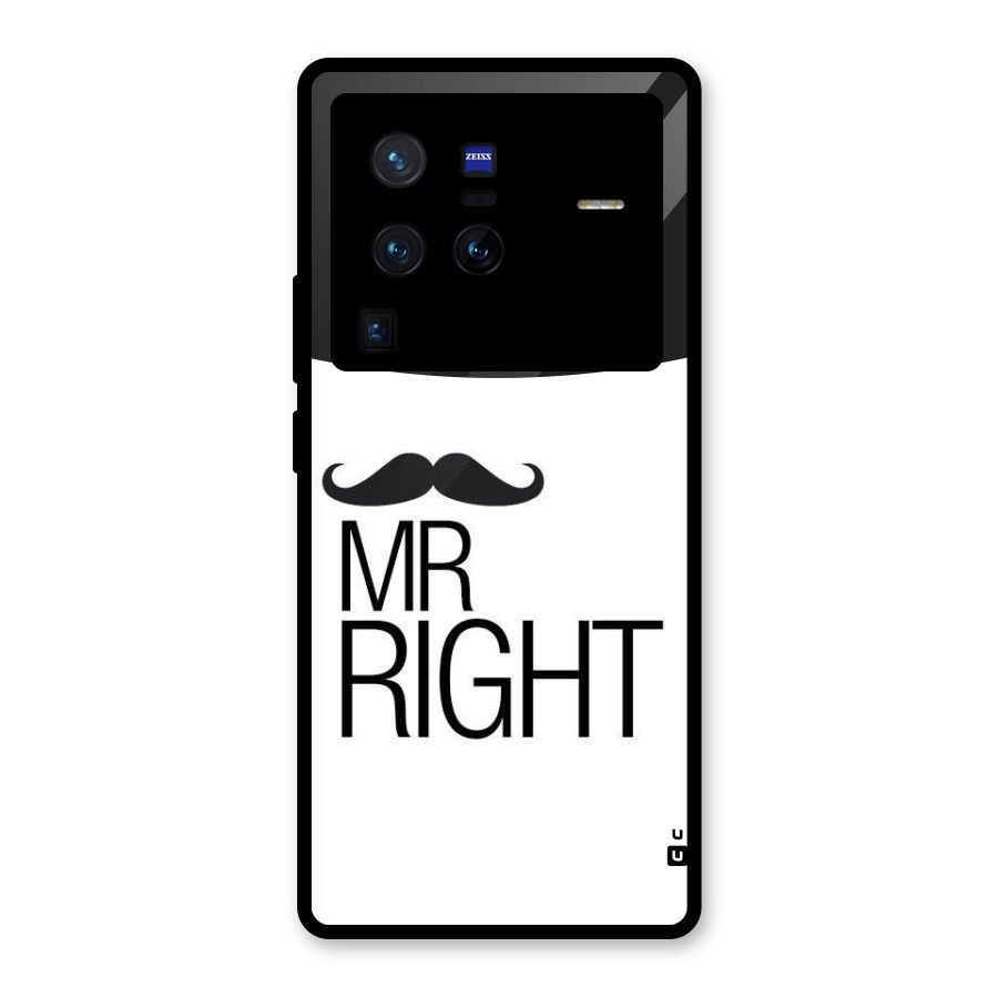 Mr. Right Moustache Glass Back Case for Vivo X80 Pro