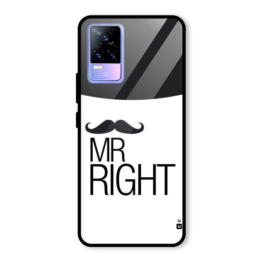 Mr. Right Moustache Glass Back Case for Vivo Y73