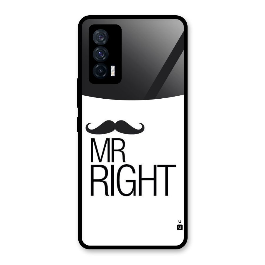 Mr. Right Moustache Glass Back Case for Vivo iQOO 7 5G