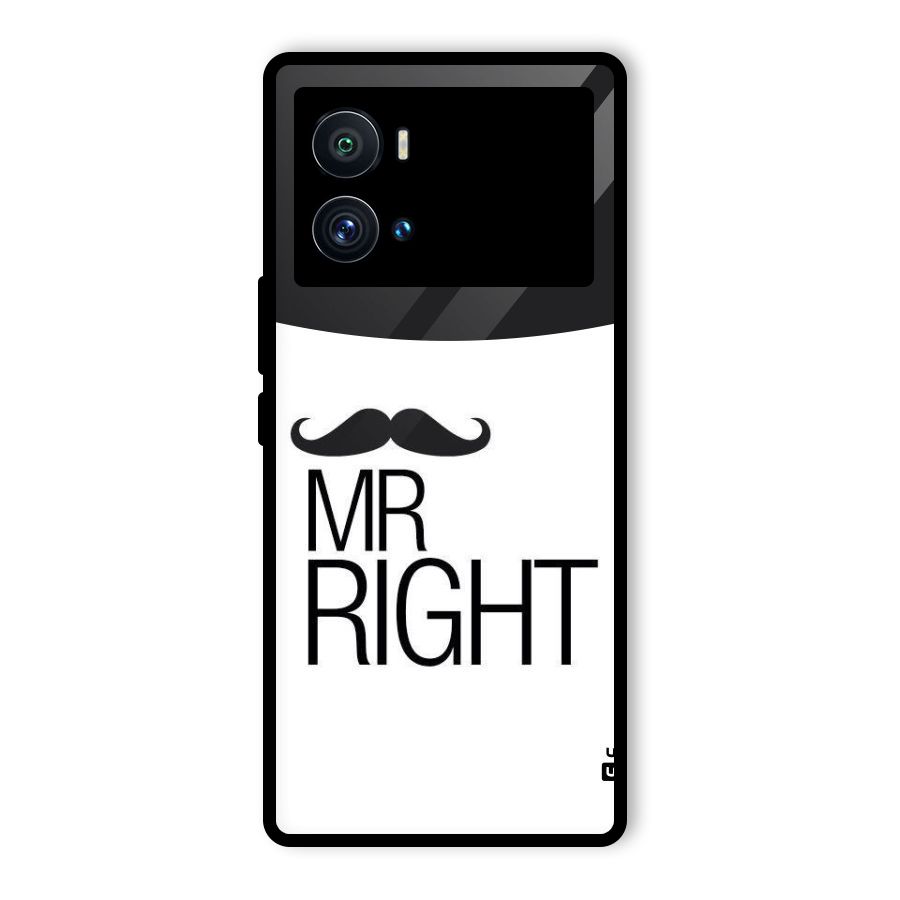 Mr. Right Moustache Glass Back Case for Vivo iQOO 9 Pro