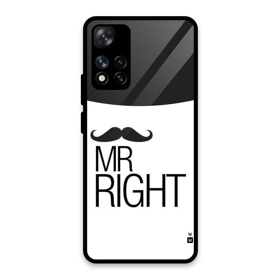 Mr. Right Moustache Glass Back Case for Xiaomi 11i HyperCharge 5G