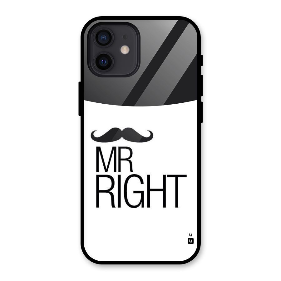 Mr. Right Moustache Glass Back Case for iPhone 12