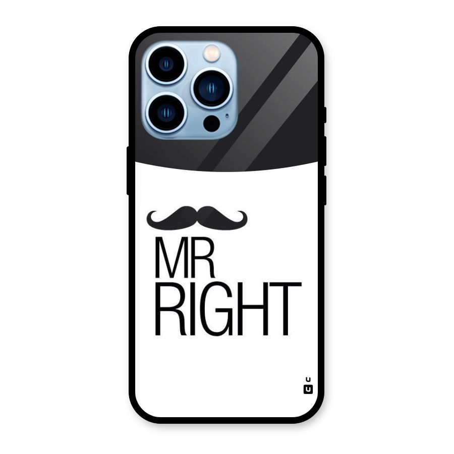Mr. Right Moustache Glass Back Case for iPhone 13 Pro