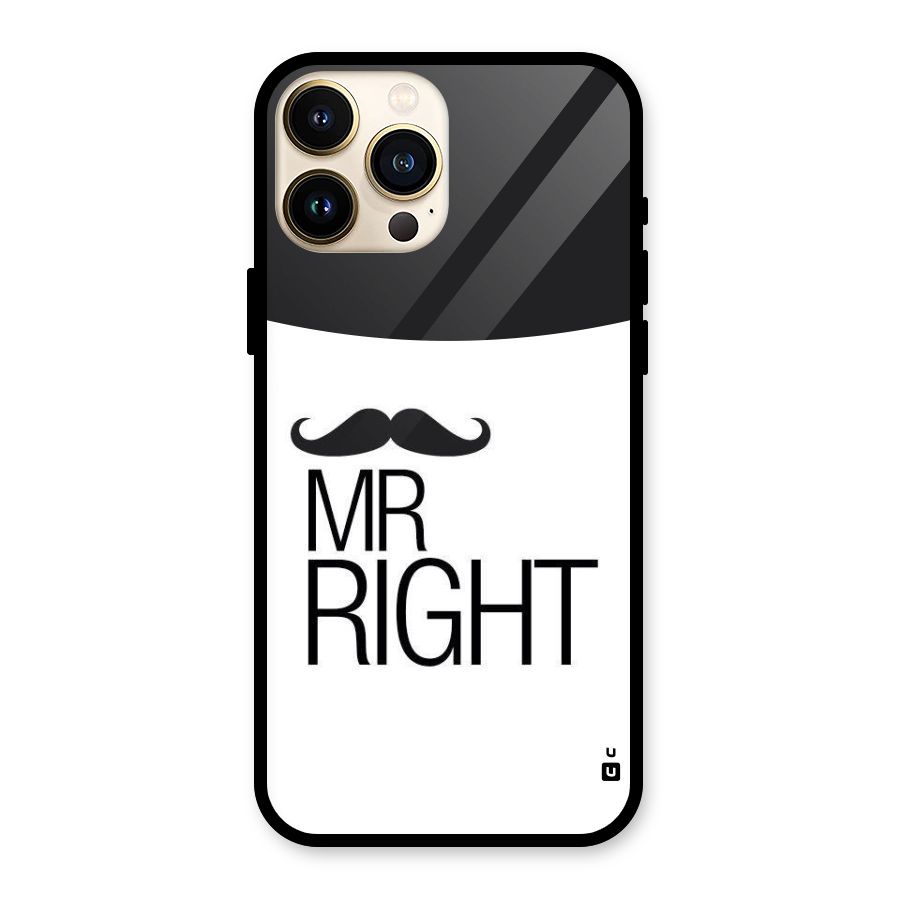 Mr. Right Moustache Glass Back Case for iPhone 13 Pro Max