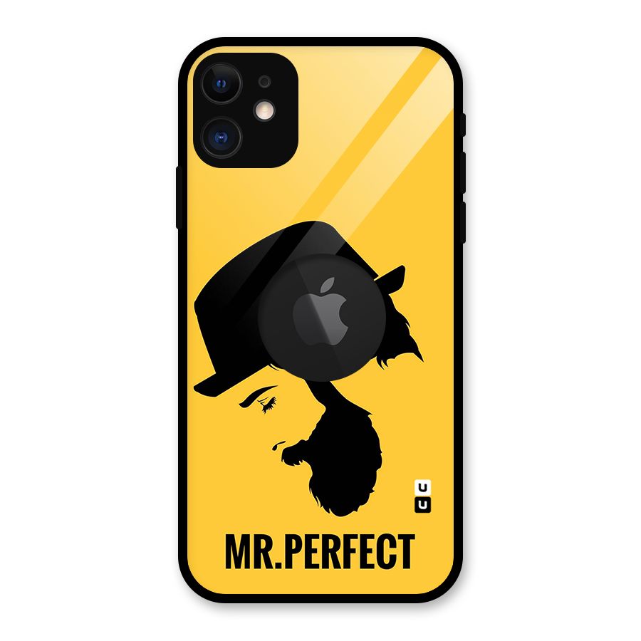 Mr Perfect Glass Back Case for iPhone 11 Logo Cut