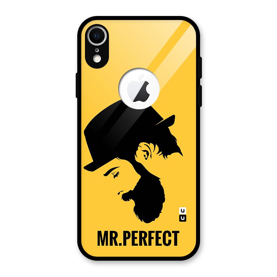 Mr Perfect Glass Back Case for iPhone XR Logo Cut