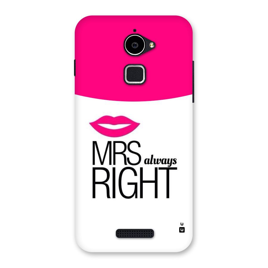 Mrs always right Back Case for Coolpad Note 3 Lite