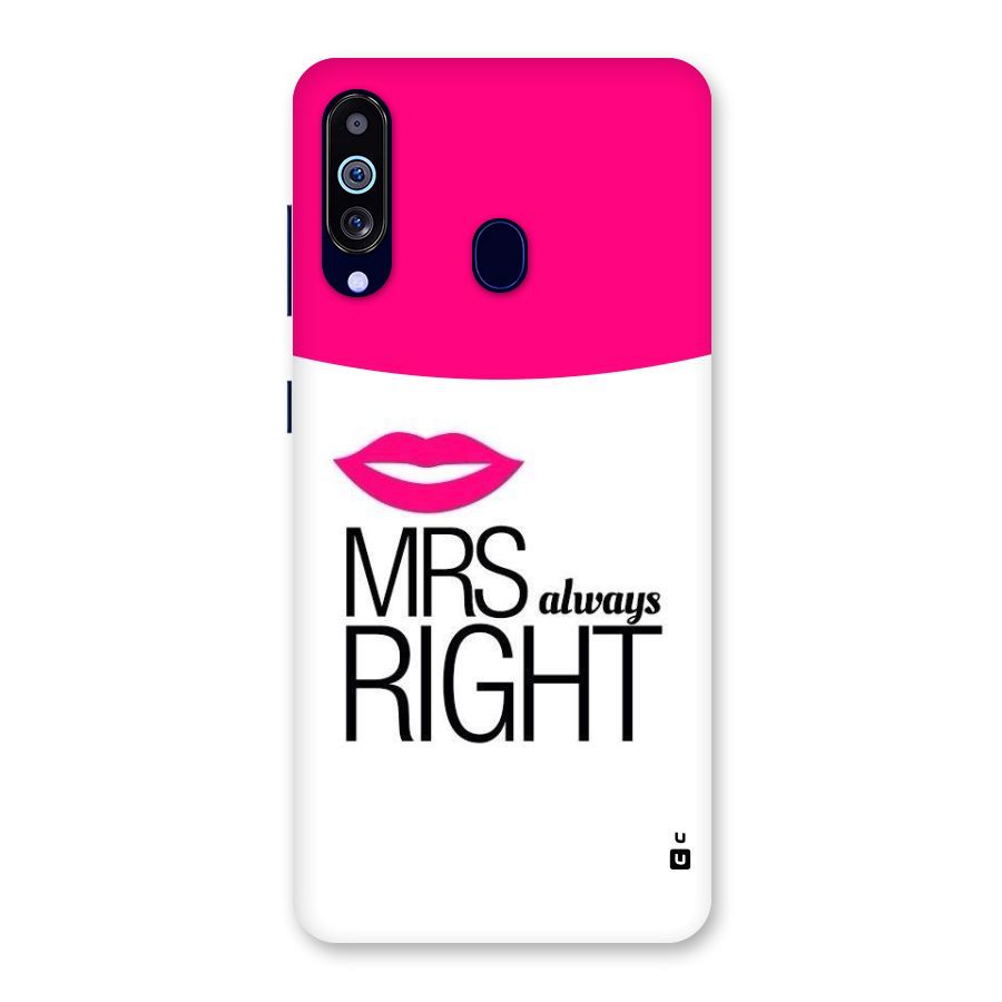 Mrs always right Back Case for Galaxy A60