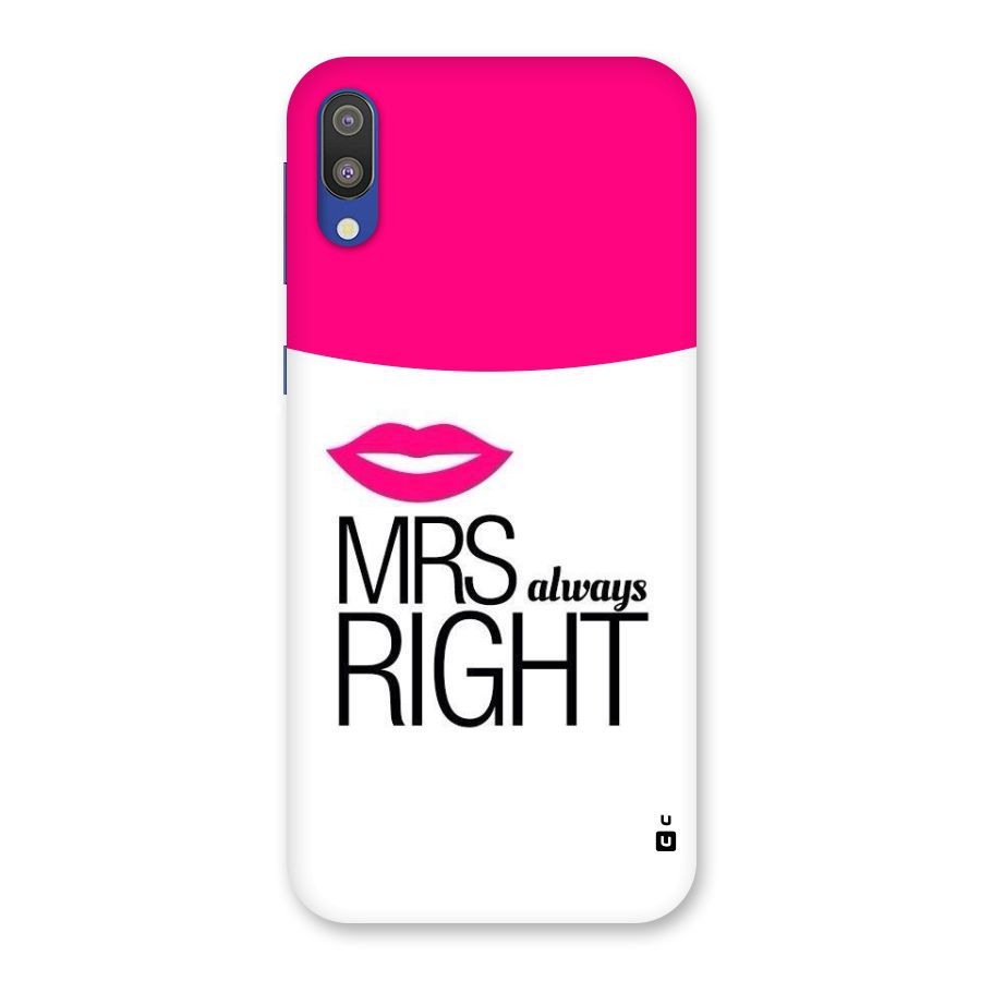 Mrs always right Back Case for Galaxy M10