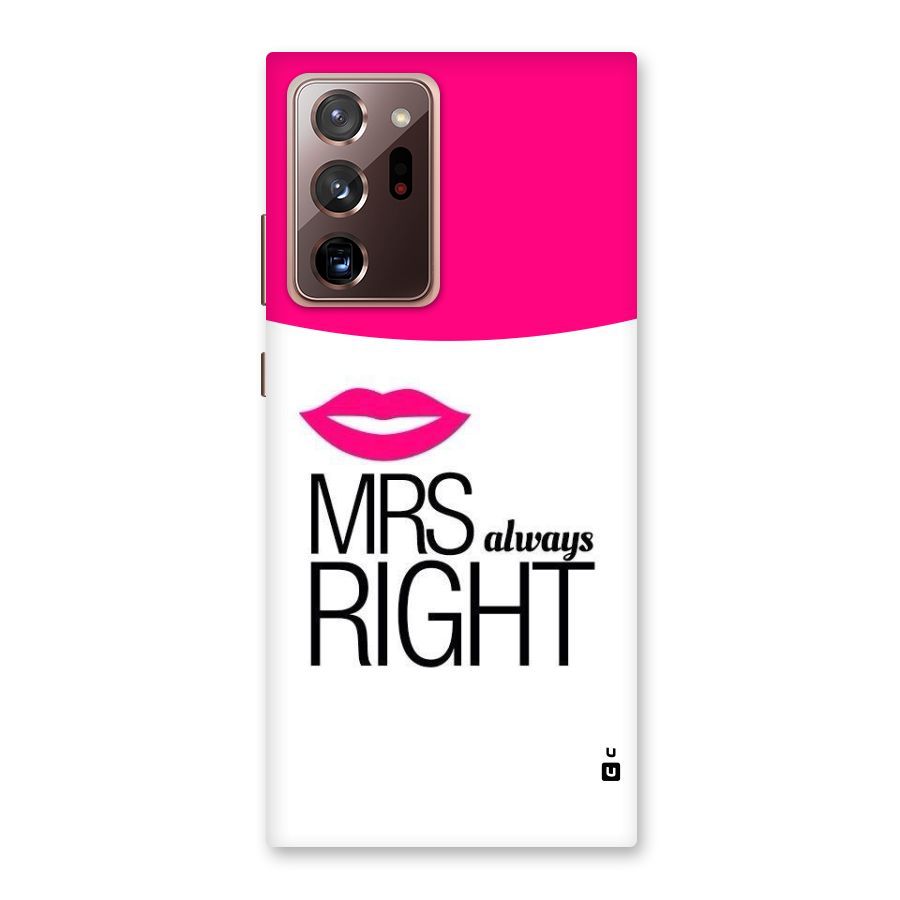 Mrs always right Back Case for Galaxy Note 20 Ultra