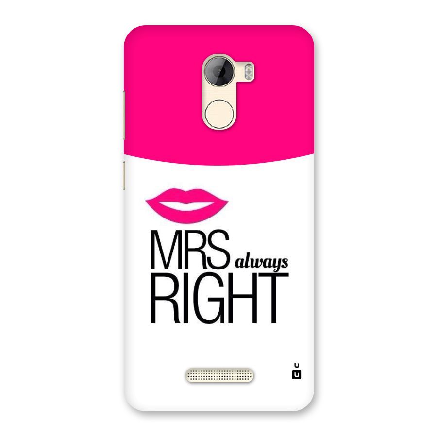 Mrs always right Back Case for Gionee A1 LIte