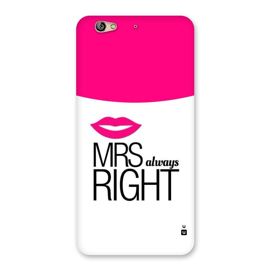 Mrs always right Back Case for Gionee S6