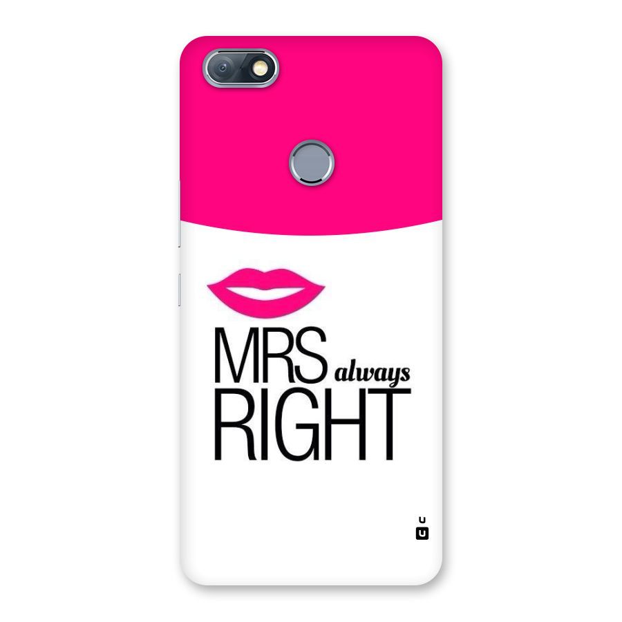 Mrs always right Back Case for Infinix Note 5