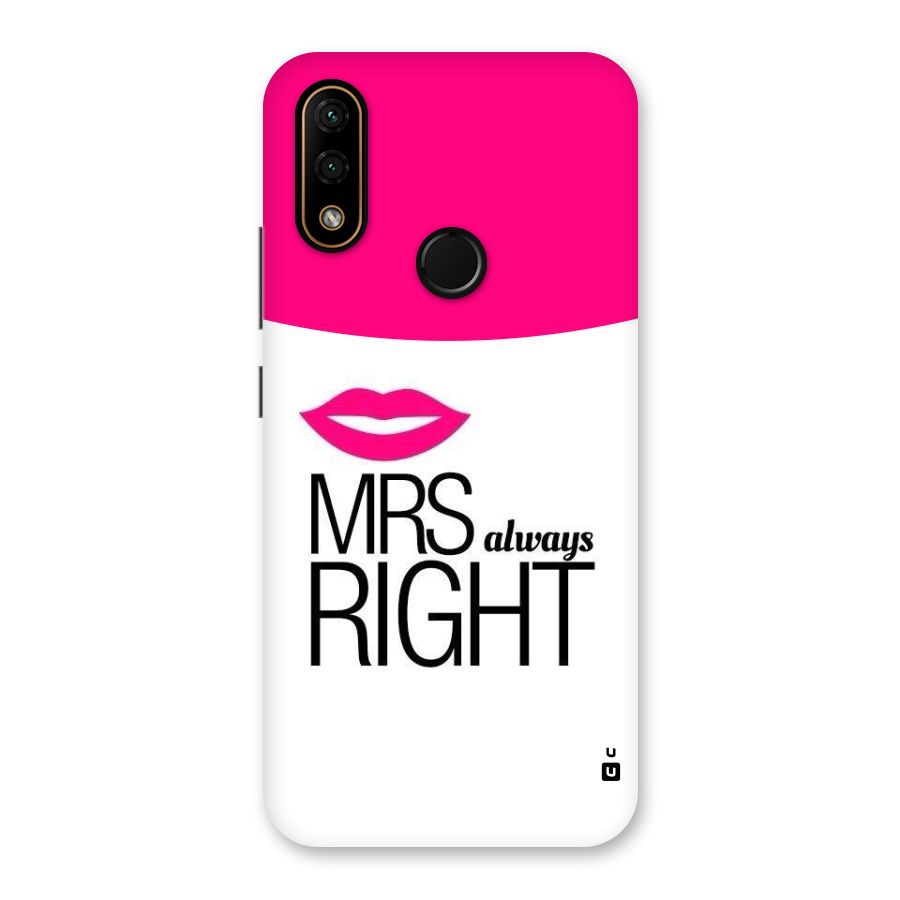 Mrs always right Back Case for Lenovo A6 Note