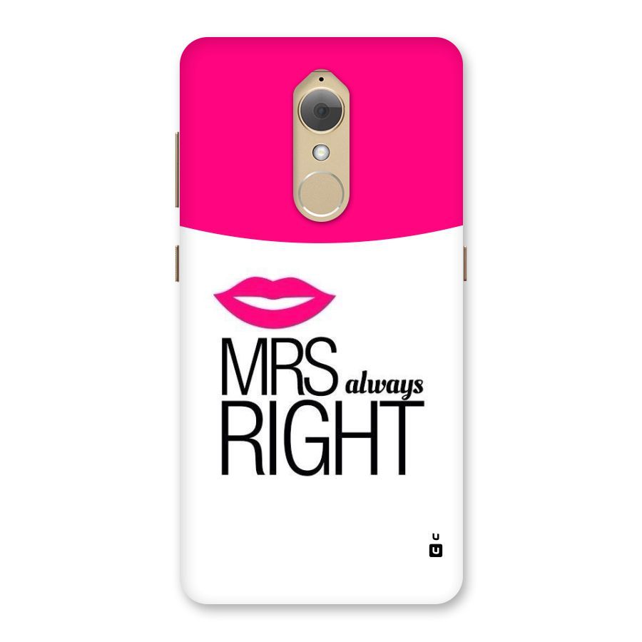 Mrs always right Back Case for Lenovo K8