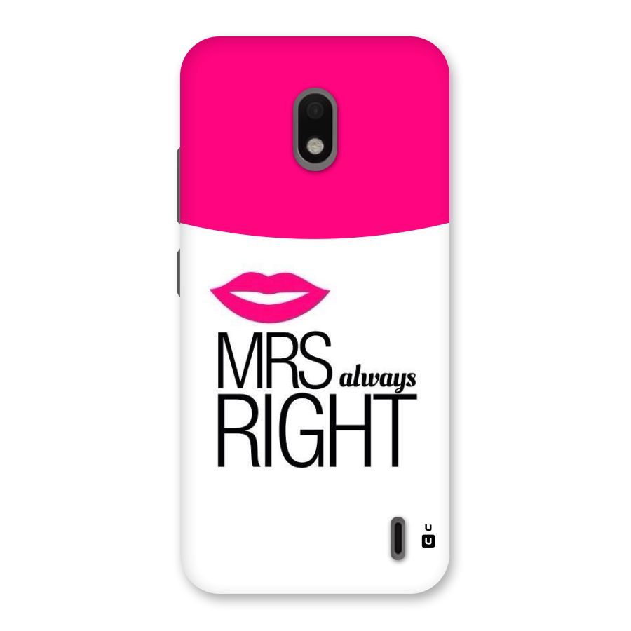 Mrs always right Back Case for Nokia 2.2