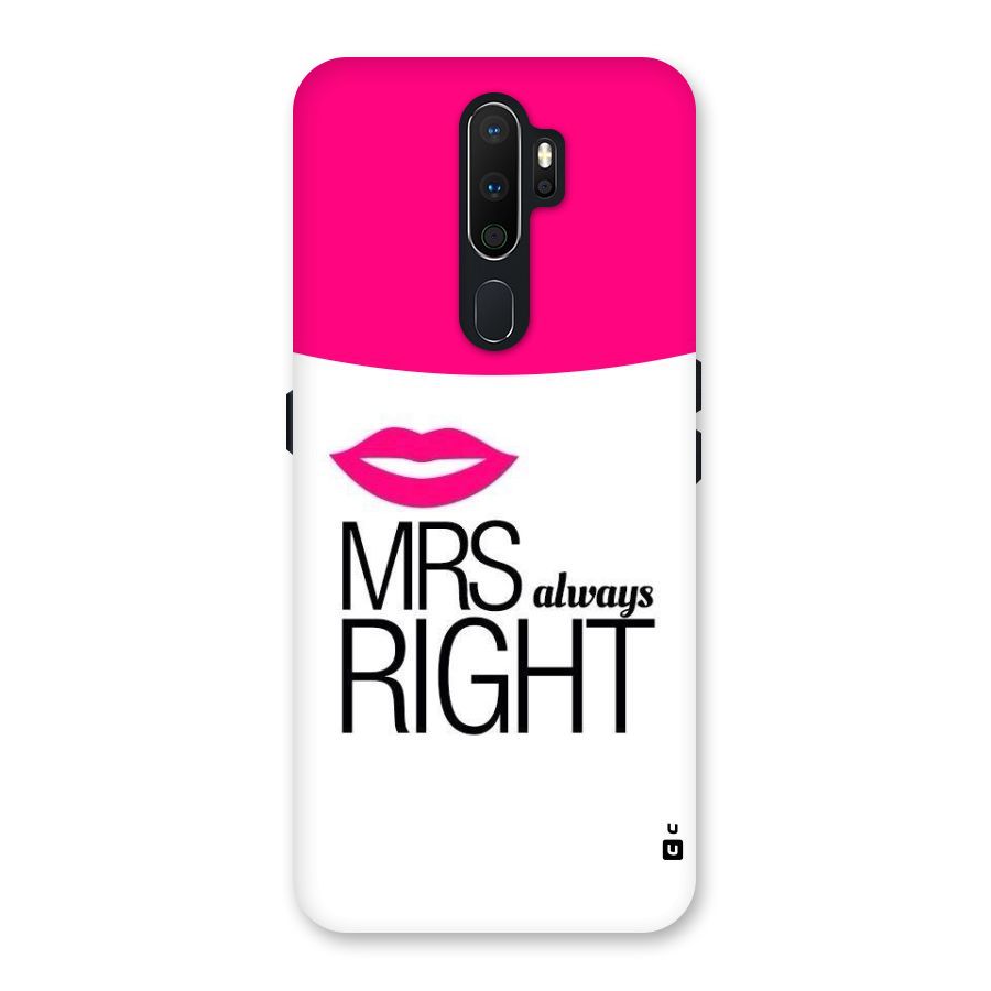 Mrs always right Back Case for Oppo A5 (2020)