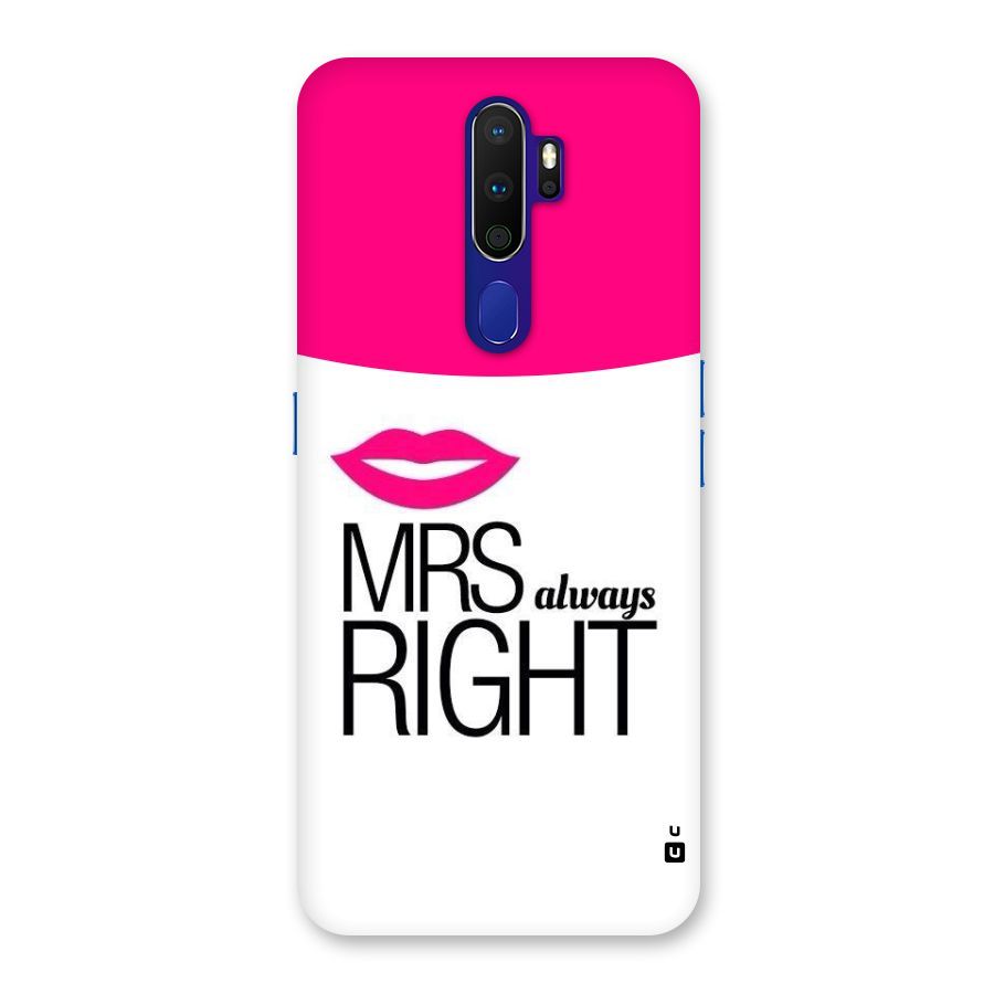 Mrs always right Back Case for Oppo A9 (2020)