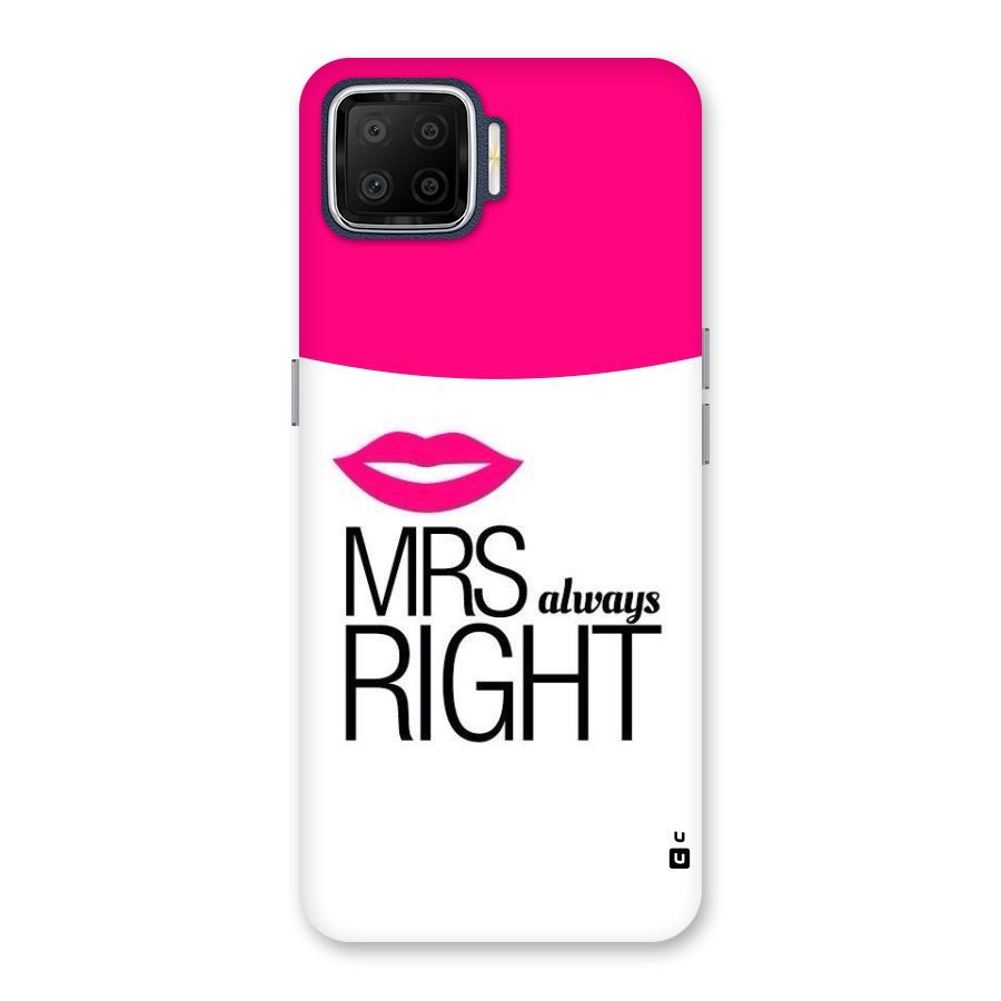 Mrs always right Back Case for Oppo F17