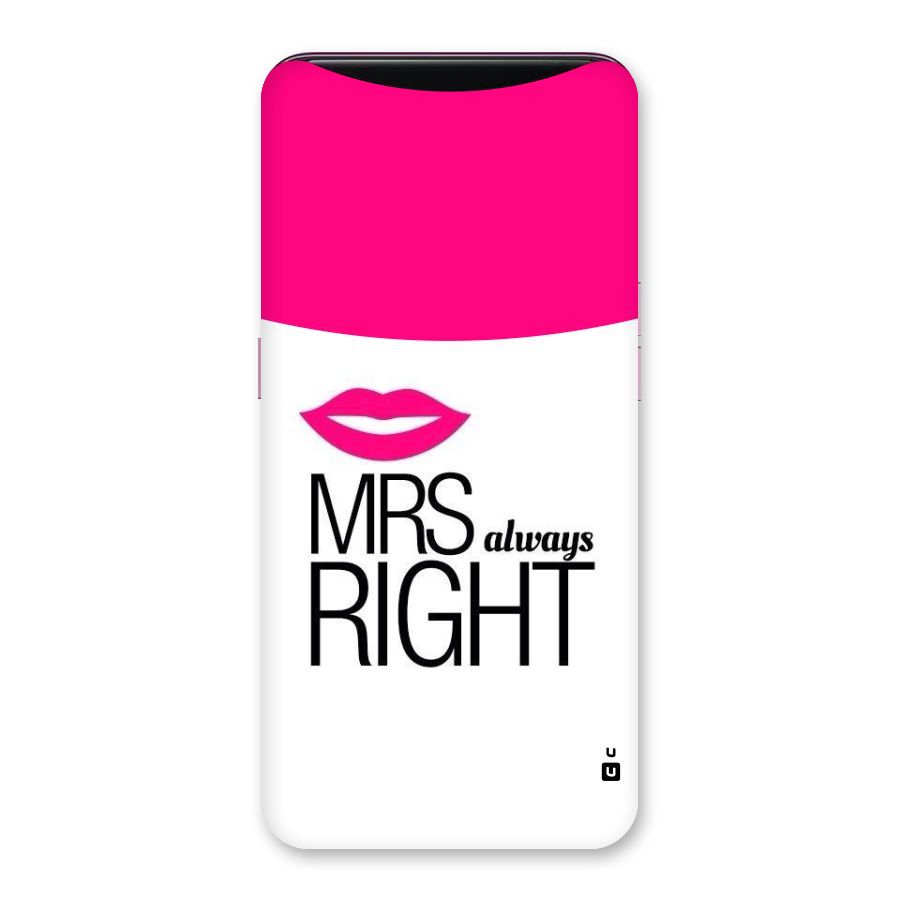Mrs always right Back Case for Oppo Find X