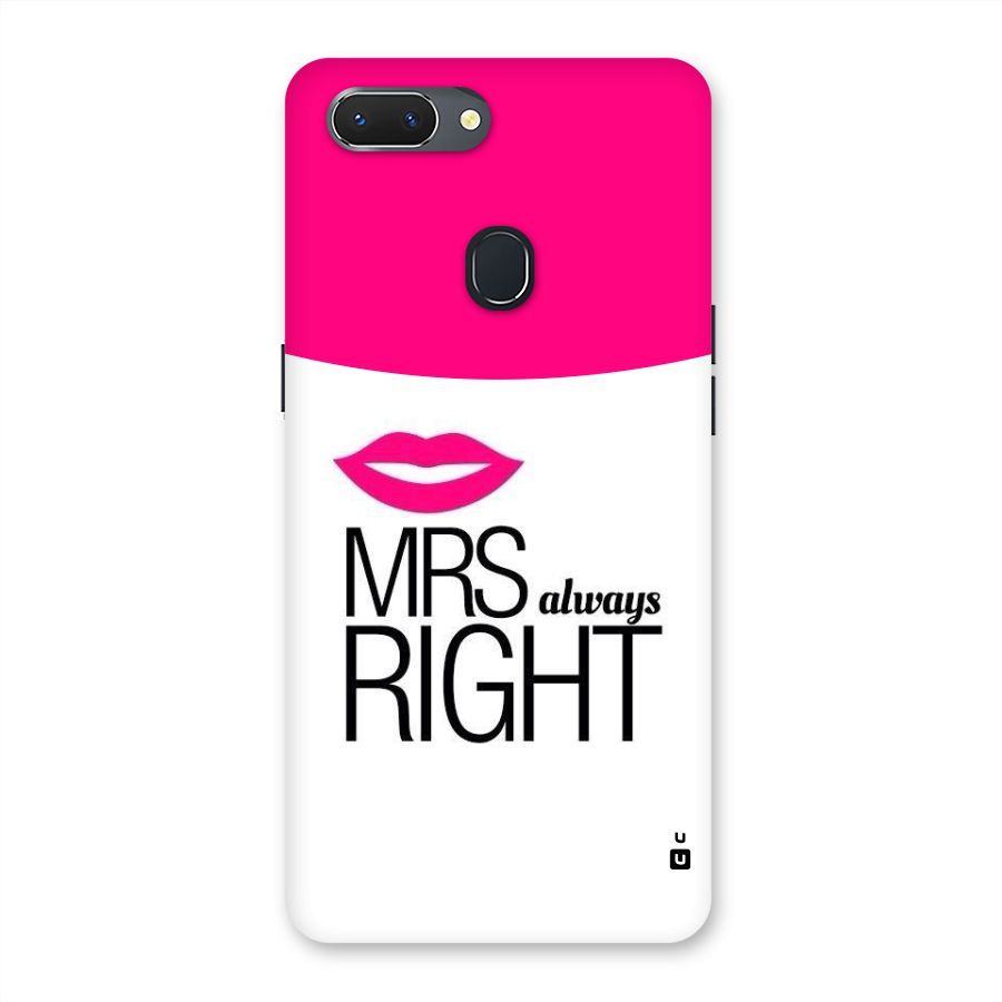 Mrs always right Back Case for Oppo Realme 2