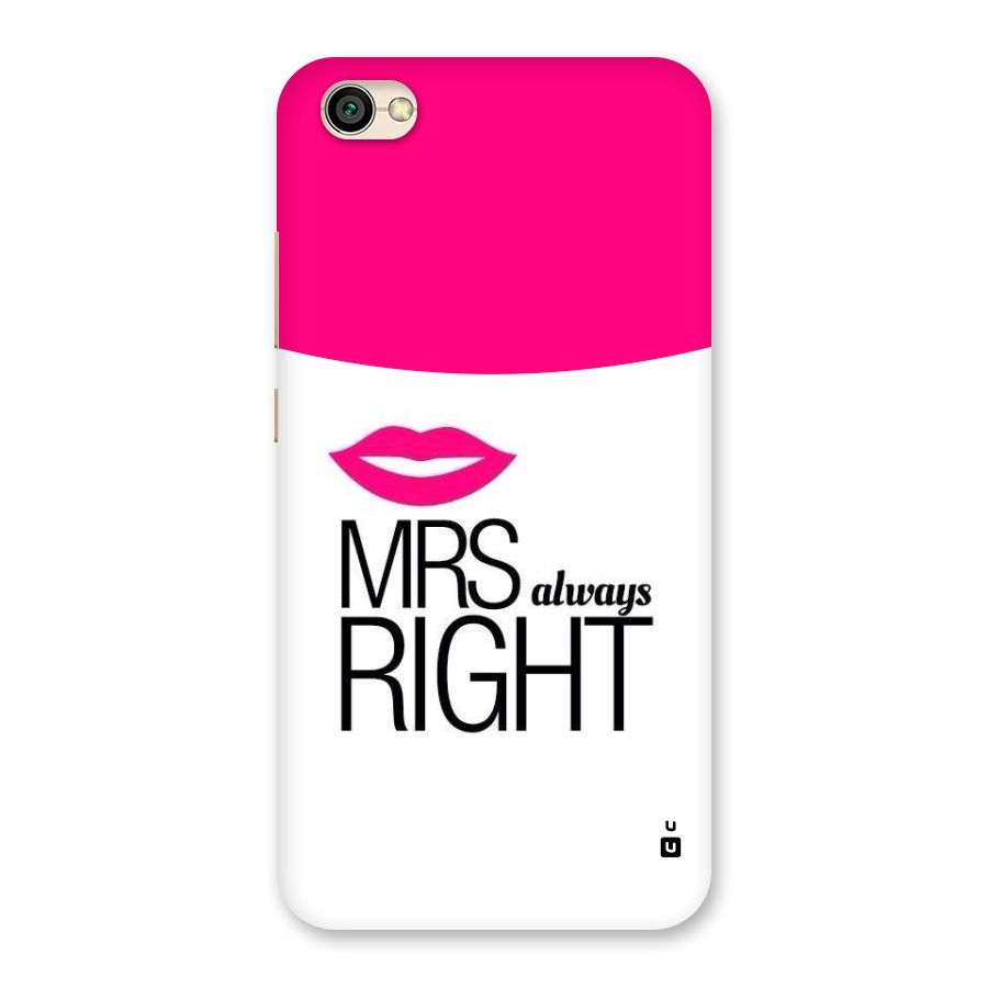 Mrs always right Back Case for Redmi Y1 Lite