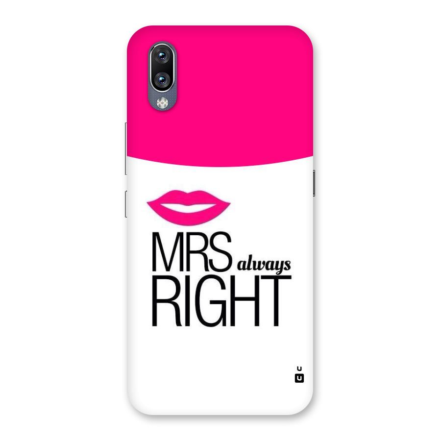 Mrs always right Back Case for Vivo NEX