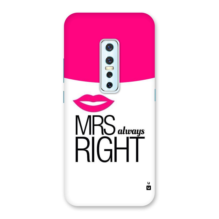 Mrs always right Back Case for Vivo V17 Pro