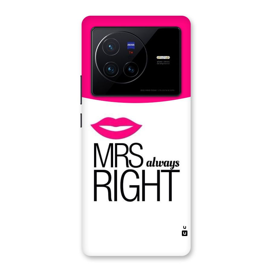 Mrs always right Back Case for Vivo X80