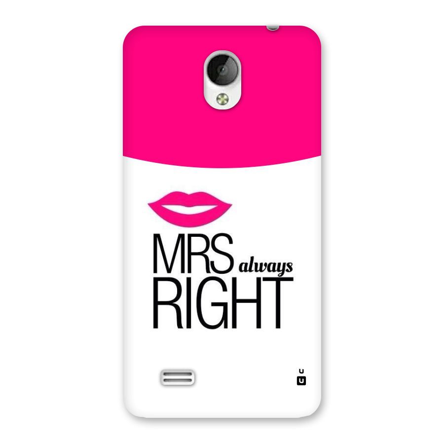 Mrs always right Back Case for Vivo Y21