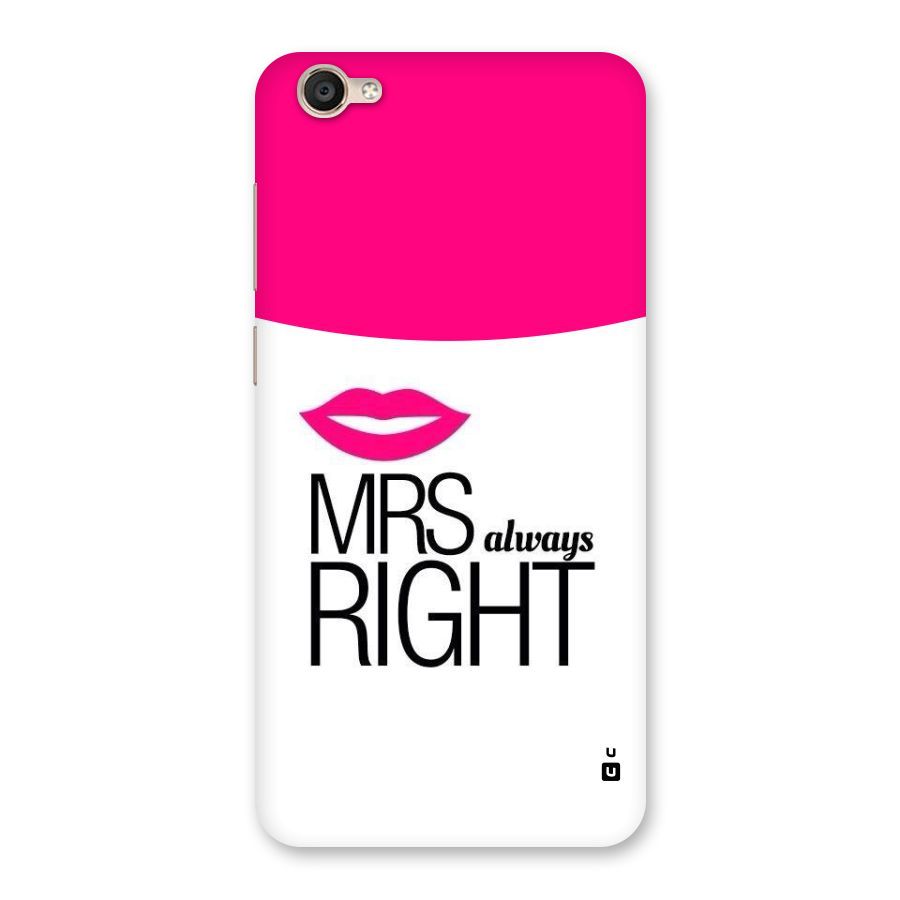 Mrs always right Back Case for Vivo Y55s