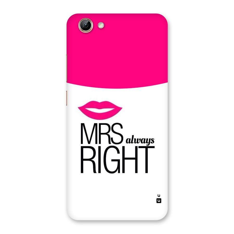 Mrs always right Back Case for Vivo Y71